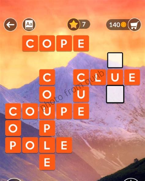 Wordscapes Level 166, Wind 6 .